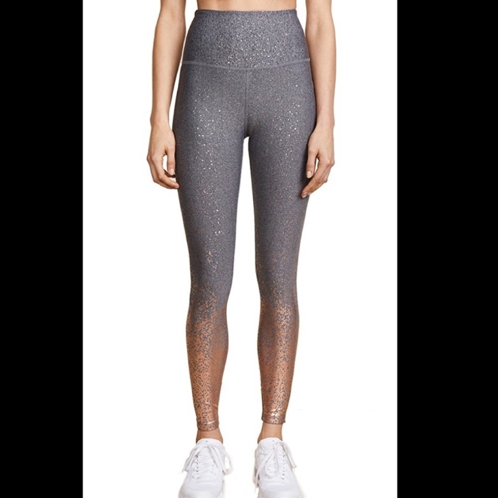 Beyond Yoga Alloy Ombre High Waisted Leggings - Grey and Rose Gold - Small